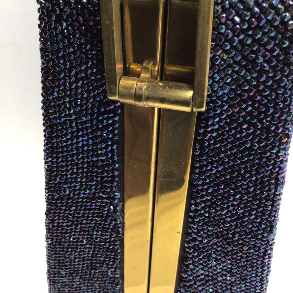 Vintage 1940’s Du Bonnette Elegant Blue glass Beaded evening Bag - Picture 5 of 13